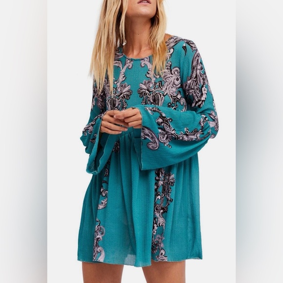 Free People Dresses & Skirts - NWT. Free People Flowy Long Sleeve Dress | Boho Chic Size Med